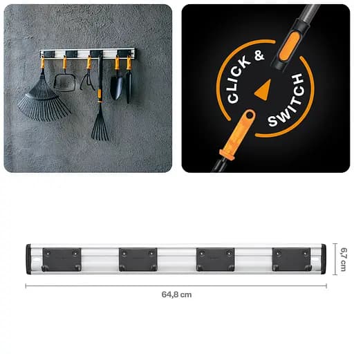 Кронштейн для садових інструментів Fiskars OneClick 65 см (1082705 - фото 4