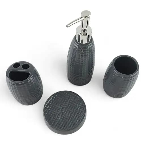 Набір для ванної керамічний 25х23.5х8 см сірий - фото 3