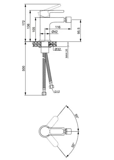Смеситель для биде Lidz Astra 001AF LDAST001AFCRM48089 - фото 10