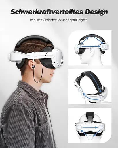 Ремінець SUPERUS Elite з акумулятором для Meta Quest 3S/Quest 3 - Ремінець для голови з акумулятором з навушниками для аксесуарів - фото 5