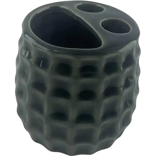 Набор аксессуаров для ванной комнаты No brand керамический серый 28.5x22.5x9 см - фото 3