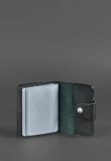 Кожаный кард-кейс 7.1 (Книжечка) черный - фото 4