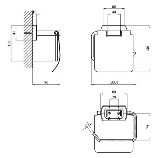 Тримач для туалетного паперу Kroner KRP Graz - GRP95607 (CV025285) - фото 3