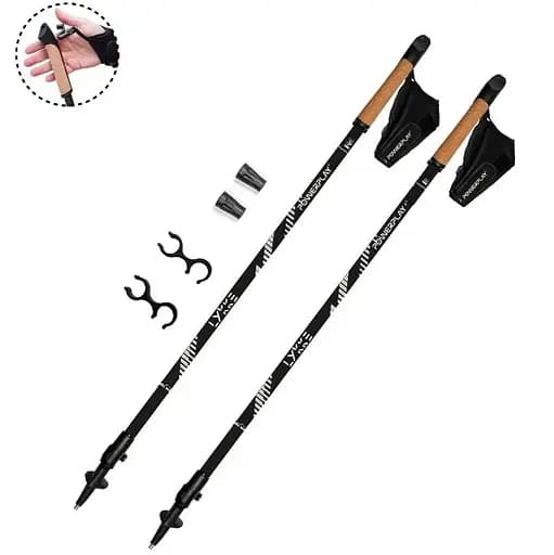 Палки для скандинавской ходьбы PowerPlay 9104 Lykke Black/White 80-135 см (пара) (PP_9104_LYKKE_Bl/White) - фото 2