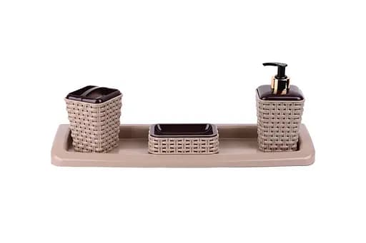 Набор Violet House Роттанг Cappuchino для ванной комнаты с зеркалом, светло-коричневый (0543 Роттанг CAPPUCHINO) - фото 2