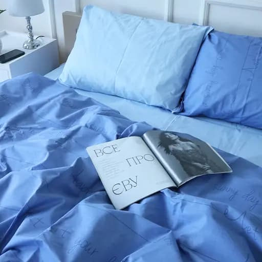 Простирадло MirSon Бязь 17-4745 Dreams 220x240 см блакитне (2200008930820) - фото 3