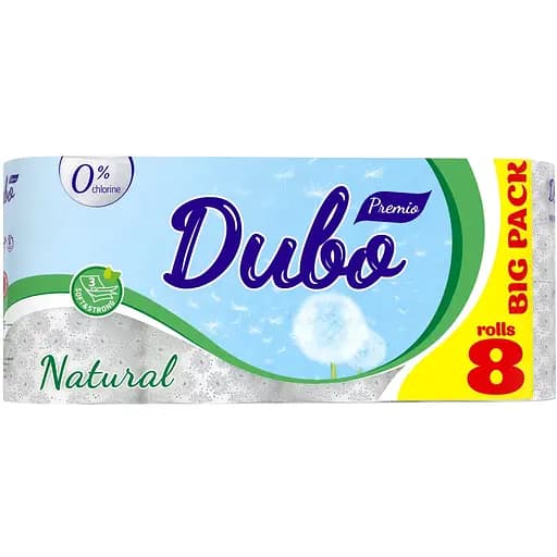Папір туалетний Диво Premio Natural, тришаровий, 8 рулонів - фото 1