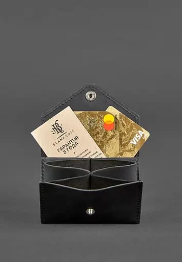 Кожаный женский кард-кейс 3.0 черный с мандалой - фото 3