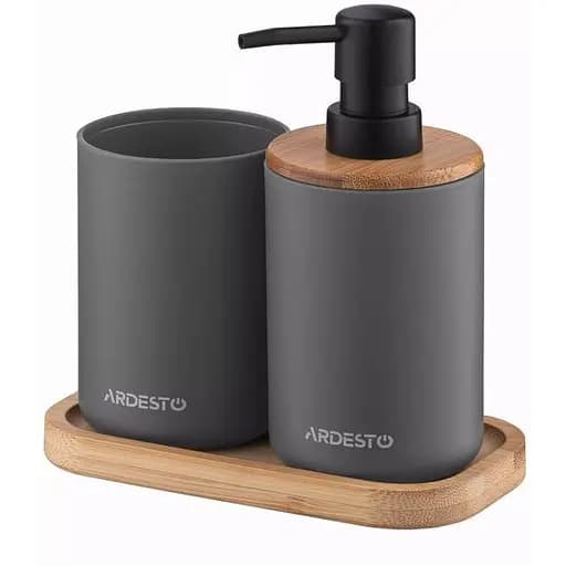 Набор для ванной комнаты Ardesto Minimalism серый черный (ARHB3110GB) - фото 1