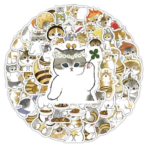 Стикерпак GeekLand The cuteness of the cat-bees 100 штук - фото 5
