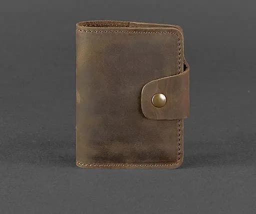 Кожаный кард-кейс 7.1 (Книжечка) темно-коричневый - фото 1