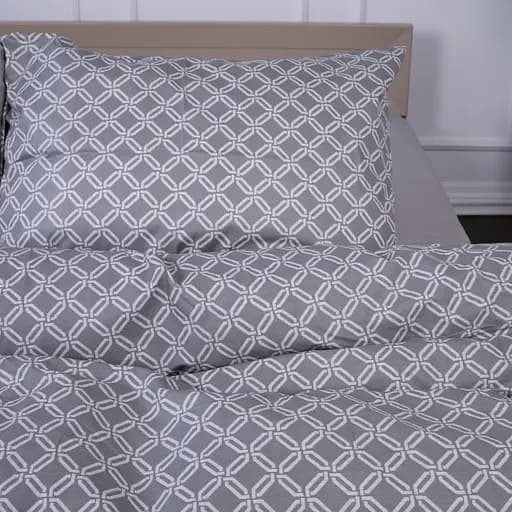 Простирадло MirSon Ranforce Elite 17-4740 Rhombuses 200x220 см сіре (2200008928476) - фото 4