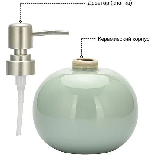 Набор для ванной комнаты Fissman дозатор жидкого мыла, стакан и мыльница (9508) - фото 6