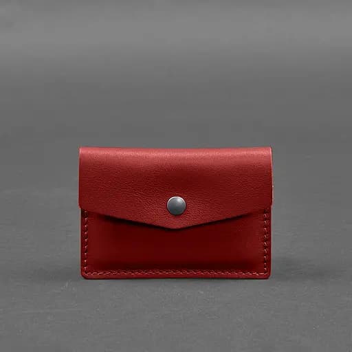 Кожаный кард-кейс 9.0 красный краст - фото 6