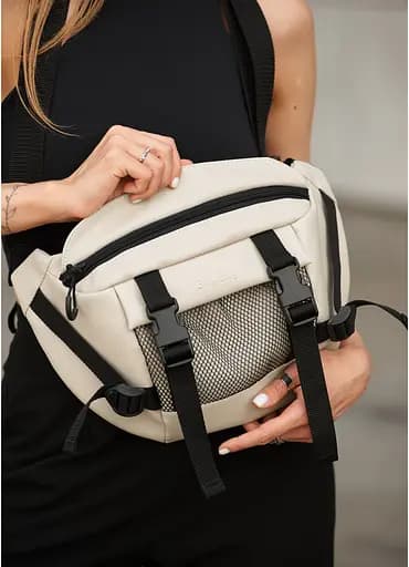 Женская сумка бананка Sambag Dynamicdart серая 38 × 21 × 7 см (80411030) - фото 10