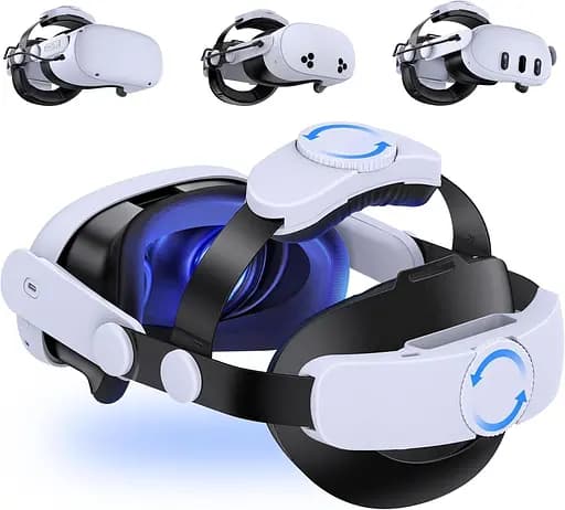 Пов'язка на голову Elegamefy Comfort для Meta Quest 3/Quest 3s, подвійні ручки, пов'язані Elite Strap, підтримка, VR-аксесуар - фото 1