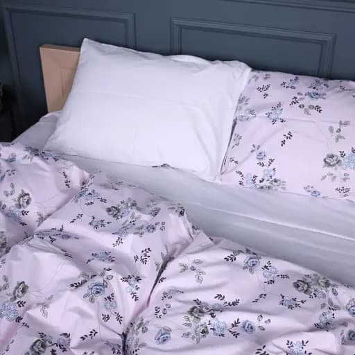 Наволочка MirSon Сатин 22-1377 Flowers on Snow 50х70 см белая со светло-розовым (2200010475982) - фото 3