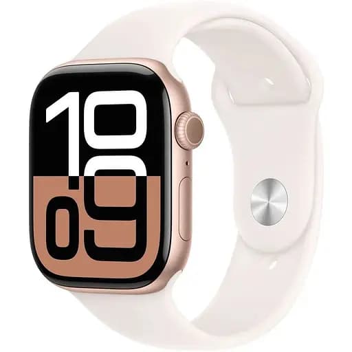 Смарт-часы Apple Watch Series 10 GPS, 42mm, Rose Gold, Light Blush Sport Band, M/L (Grade C) Seller Refurbished - фото 1