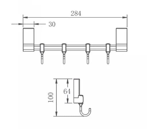 Вешалка Frap на 4 движущихся крючка F1815-4 - фото 5