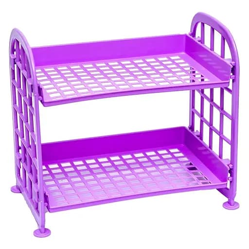 Органайзер-полиця пластикова 2 яруси в асортименті 22 x 20 x 14 см - фото 1