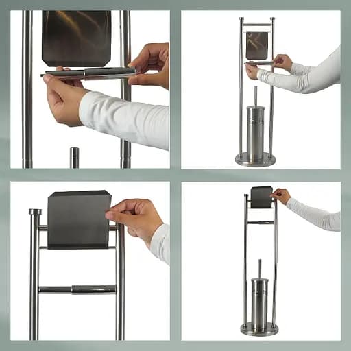 Набор аксессуаров для туалета Kela Swing 77.5х22 см серебристый (22492) - фото 2