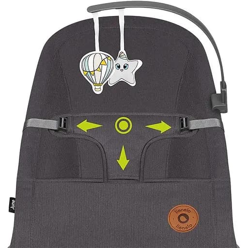 Шезлонг-гойдалка Lionelo June Grey Stone з ігровою дугою, сірий (LO-JUNE GREY STONE) - фото 5