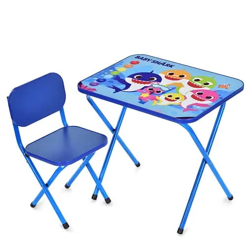 Детский столик складной со стульчиком M 5960-4 синий - фото 1