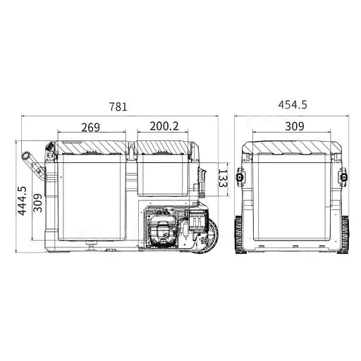 Компрессорный автохолодильник Alpicool TGBSW35 (38 литров, LG Compressor, Двухкамерный) - фото 6