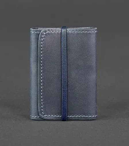 Кожаный кард-кейс 1.1 синий - фото 1