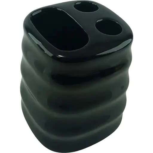 Набор аксессуаров для ванной комнаты No brand керамический черный 4 предмета 29x20.5x10 см - фото 3