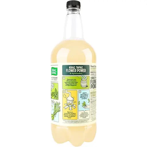 Напиток Квас Тарас Хлебный вкус бузина и лемонграсс 1.5 л - фото 2