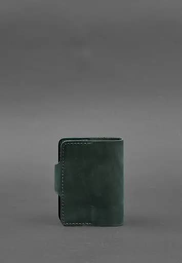 Кожаный кард-кейс 7.1 (Книжечка) зеленый Crazy Horse - фото 5