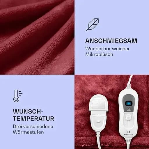 Электроодеяло Klarstein Dr.Watson XL 120 Вт (10031657) Красный - фото 5