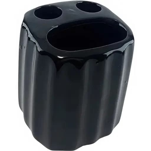 Набор аксессуаров для ванной комнаты No brand керамический черный 4 предмета 29x20.5x10 см - фото 3