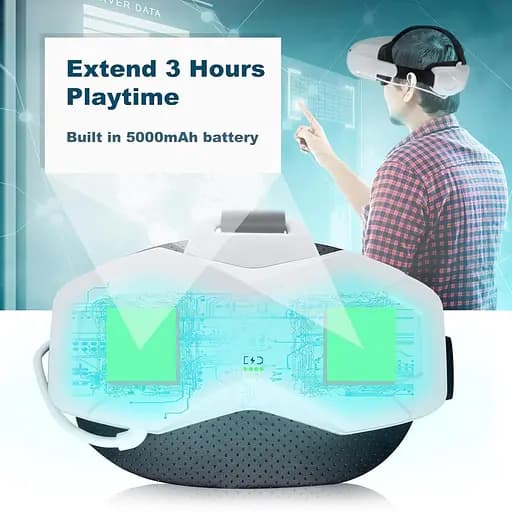 Елітний ремінець з батареєю для Quest 25000 мАч Продовжує час відтворення на 3 години, Швидка зарядка VR Power, Регульований - фото 7