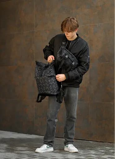 Мужская сумка бананка Sambag Dynamicdart черная 38 × 21 × 7 см (80411702m) - фото 6