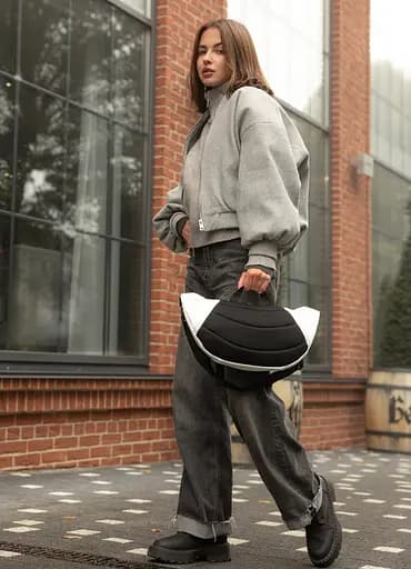 Большая женская поясная сумка бананка Sambag DynamicDart белая 38×21×7 см (80411008) - фото 7