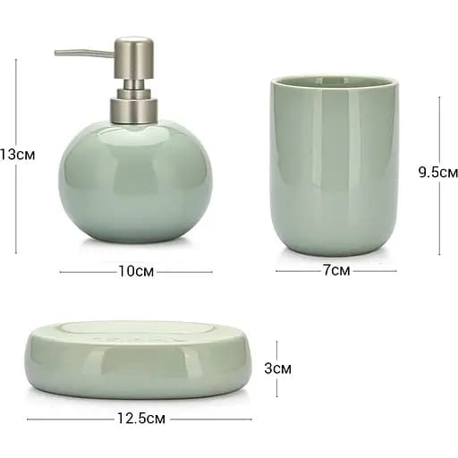 Набор для ванной комнаты Fissman дозатор жидкого мыла, стакан и мыльница (9508) - фото 5