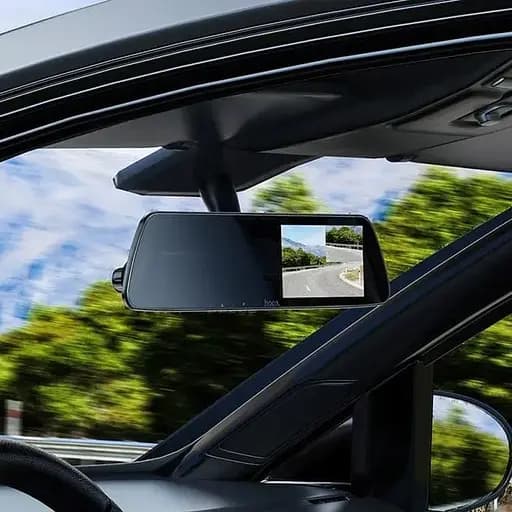 Видеорегистратор - зеркало Hoco DV4 4.5-inch rearview mirror driving recorder (2 камеры) - фото 4