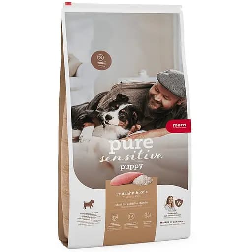 Сухой корм для щенков и кормящих собак Mera Pure Sensitive Puppy, с индейкой и рисом, 1 кг (056381-6326) - фото 1