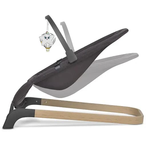 Шезлонг-гойдалка Lionelo June Grey Stone з ігровою дугою, сірий (LO-JUNE GREY STONE) - фото 4