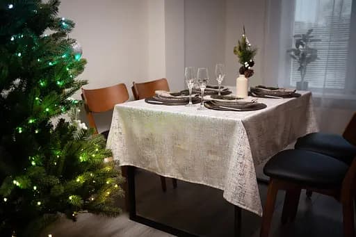 Скатертина Ardesto Shine 120х140см, 100% поліестер, золотистий (ART07SG) - фото 9