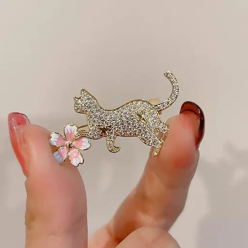 Брошь Котик с цветком (84946805) - фото 4