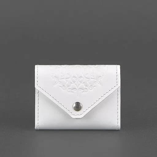 Женский кожаный кард-кейс 3.0 (гармошка) Белый с мандалой - фото 6