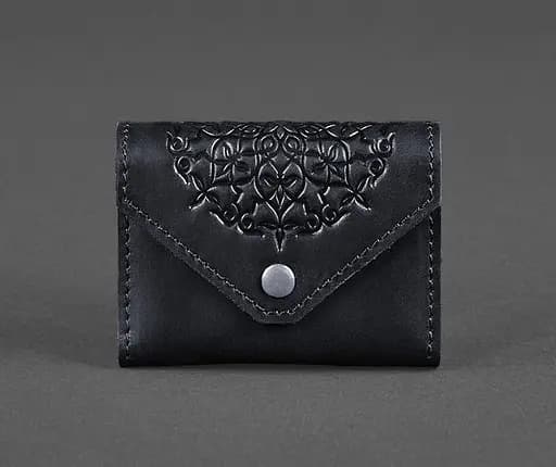 Кожаный кард-кейс 3.0 синий с мандалой - фото 1