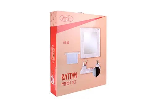 Набор Violet House Роттанг Cappuchino для ванной комнаты с зеркалом, светло-коричневый (0543 Роттанг CAPPUCHINO) - фото 4