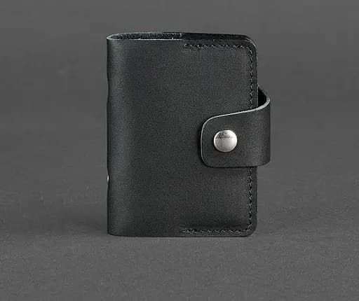 Кожаный кард-кейс 7.1 (Книжечка) черный - фото 1