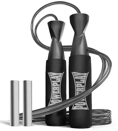 Скакалка скоростная PowerPlay 4211 X ROPE с утяжетелями (120 г*2) Черная 3 м (PP_4211) - фото 1