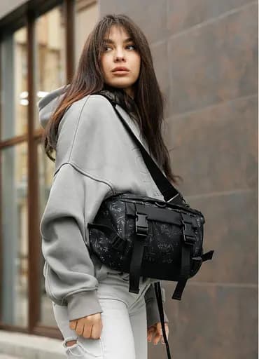 Женская сумка бананка Sambag Dynamicdart черный 38 × 21 × 7 см (80411702) - фото 5