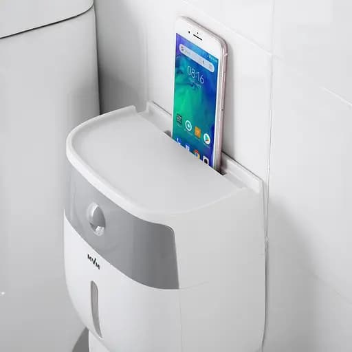 Держатель для туалетной бумаги МВМ My Home BP-16, клейкий, белый с серым (BP-16 WHITE/GRAY) - фото 7